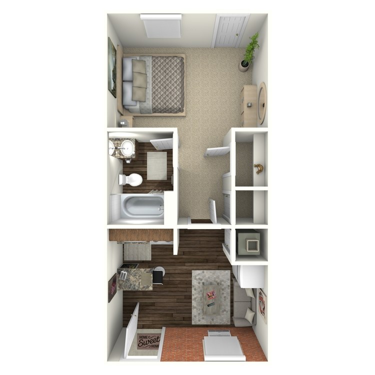 Floor plan image of 1 Bed 1 Bath Junior