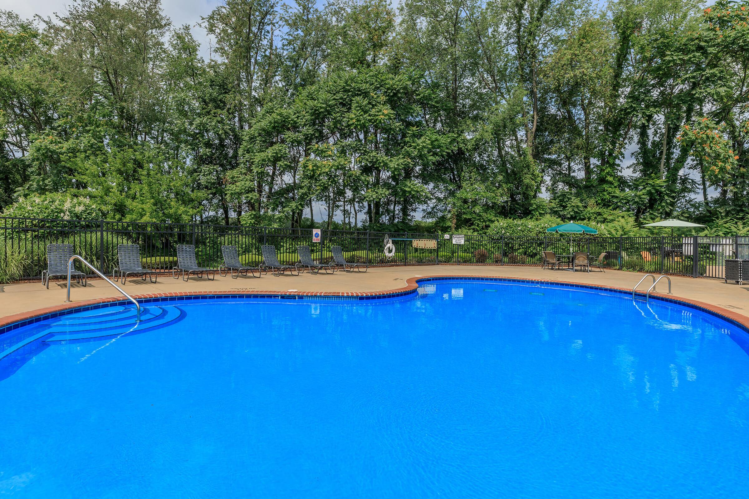 a blue pool of water