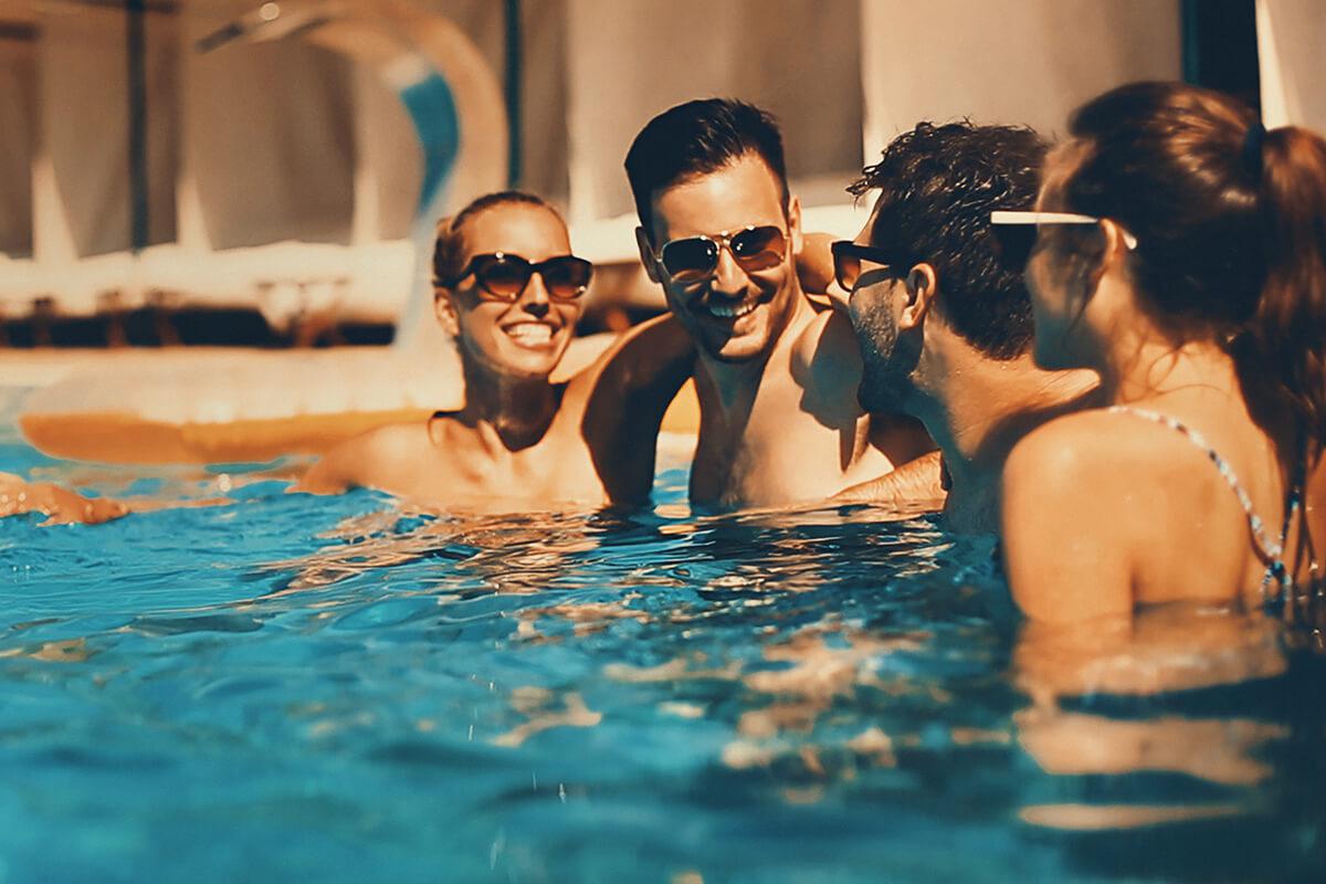 Happy Residents in Swimming Pool