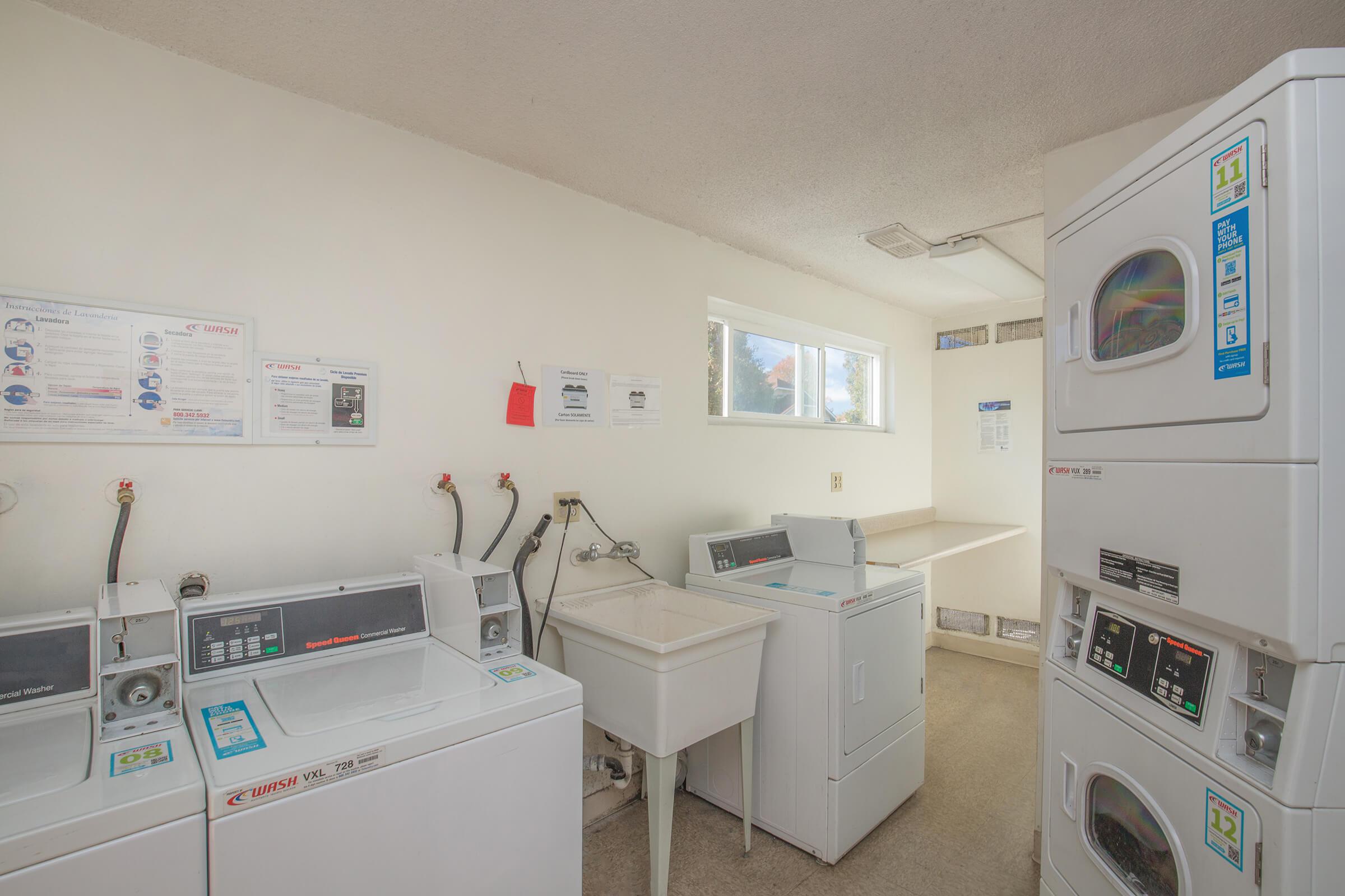 Washers and dryers in the community laundry room