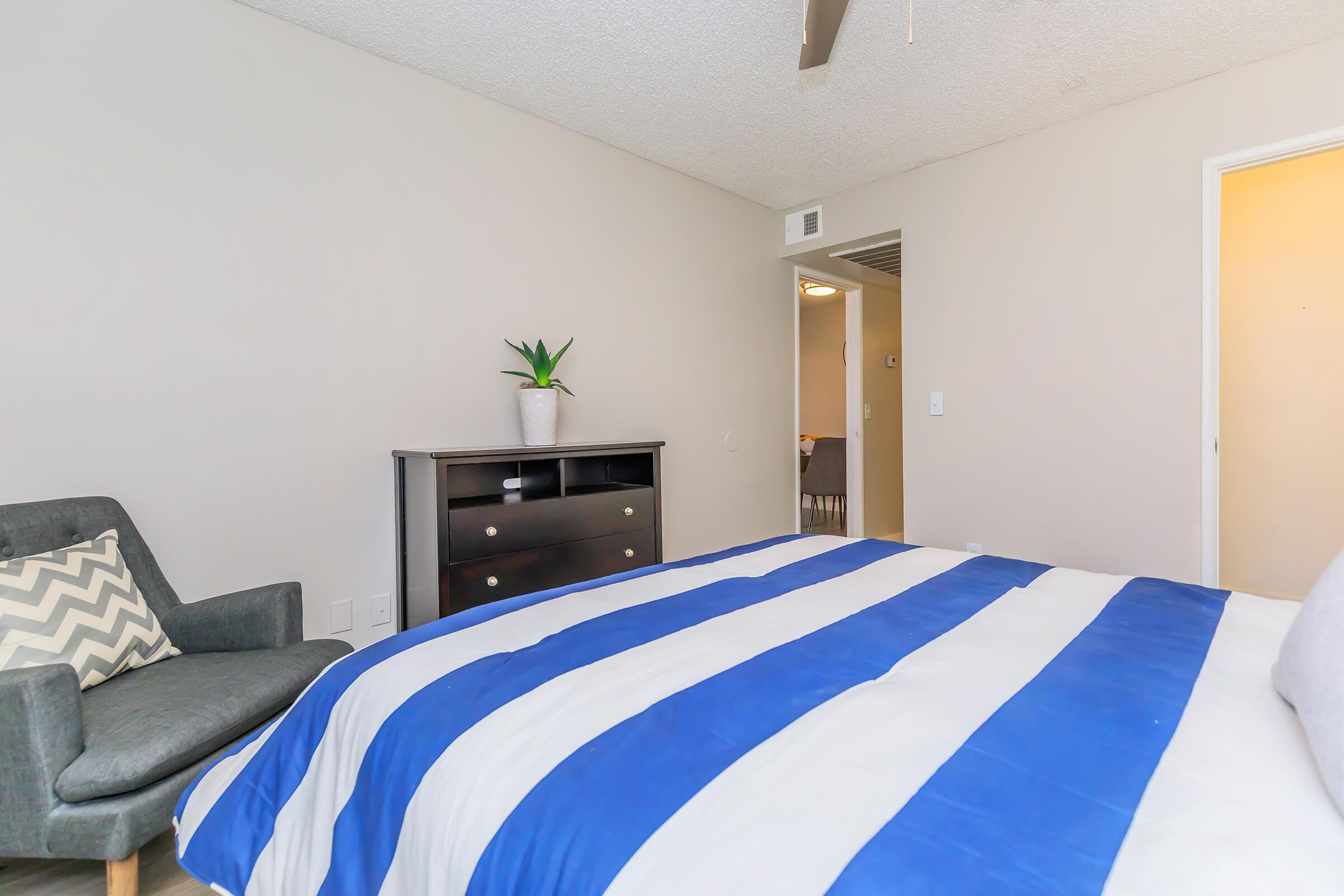 Spacious one bedroom with attached closet and bathroom