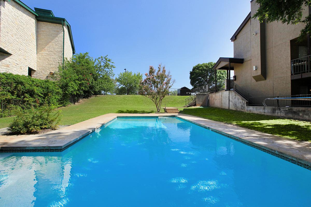 a small house in a pool of water