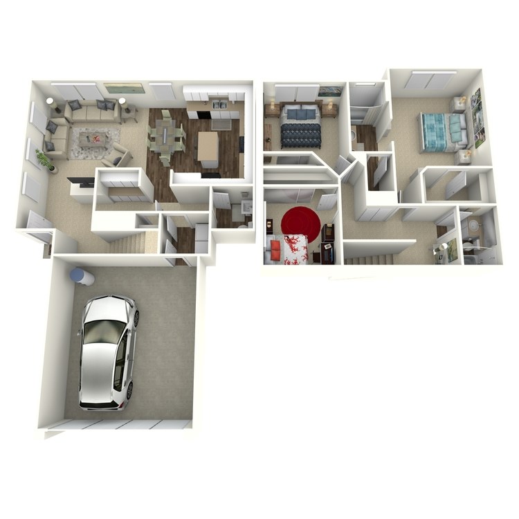 Plan Nine, a arbor lane apartment home 2.5 bathroom floor plan.