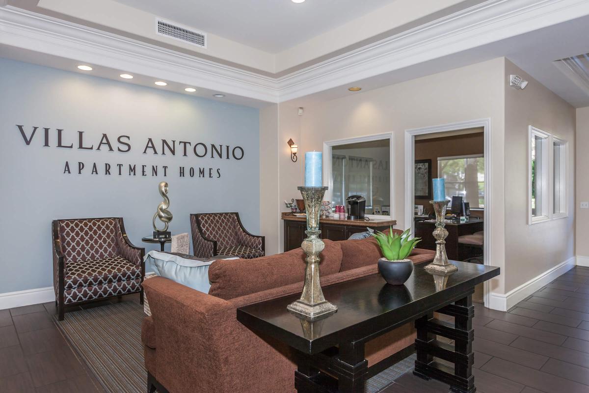 Villas Antonio Apartment Homes entry filled with furniture