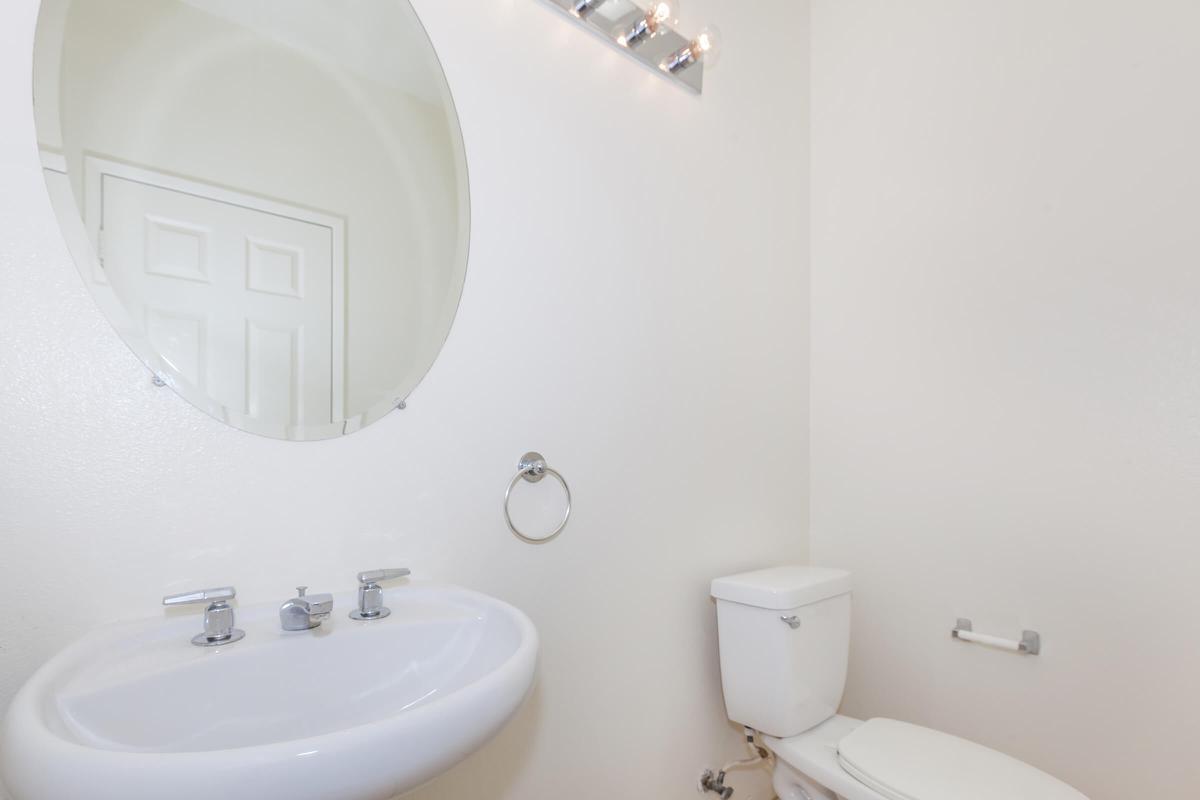 Bathroom with white walls